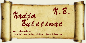 Nadja Buletinac vizit kartica